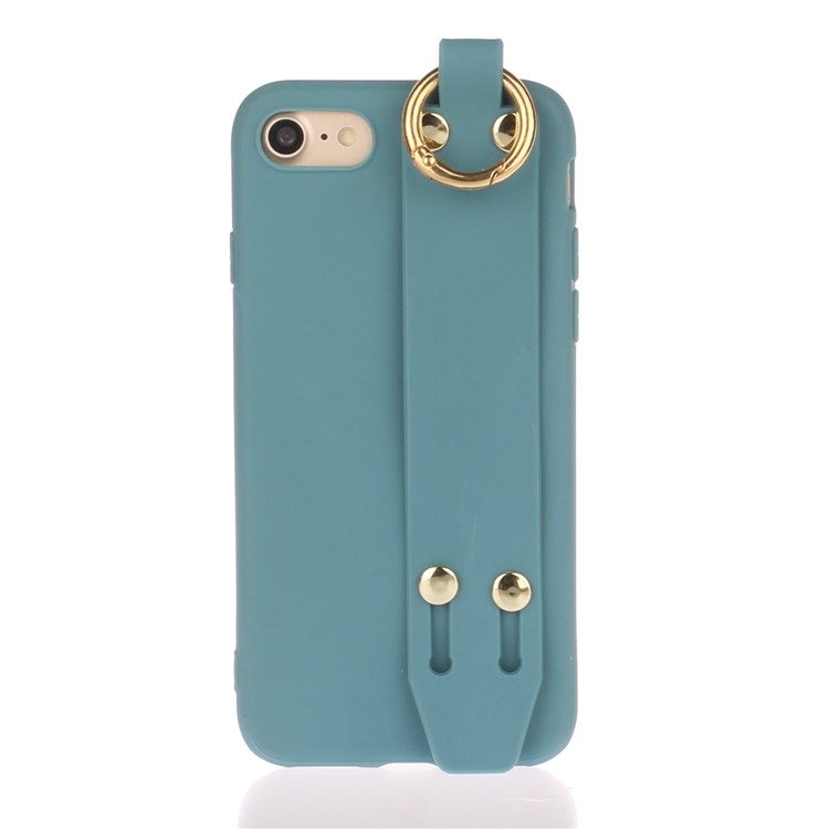 Matte Hand Strap TPU Protective Cell Case for iPhone 8 / 7 4.7 inch - Blue-1