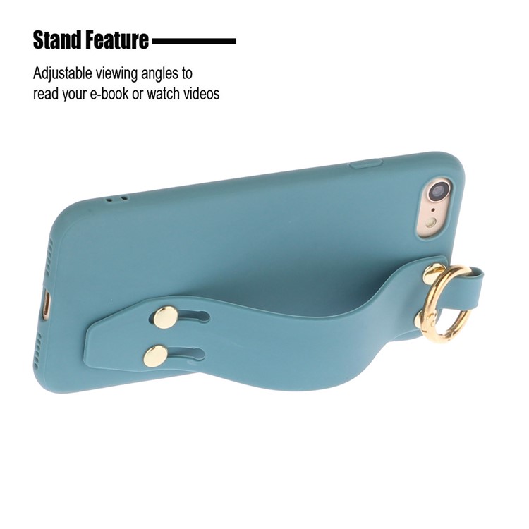 Matte Hand Strap TPU Protective Cell Case for iPhone 8 / 7 4.7 inch - Blue-2