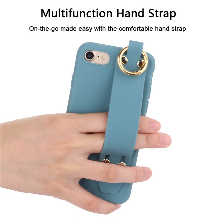 Matte Hand Strap TPU Protective Cell Case for iPhone 8 / 7 4.7 inch - Blue-3
