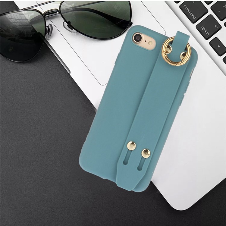 Matte Hand Strap TPU Protective Cell Case for iPhone 8 / 7 4.7 inch - Blue-4