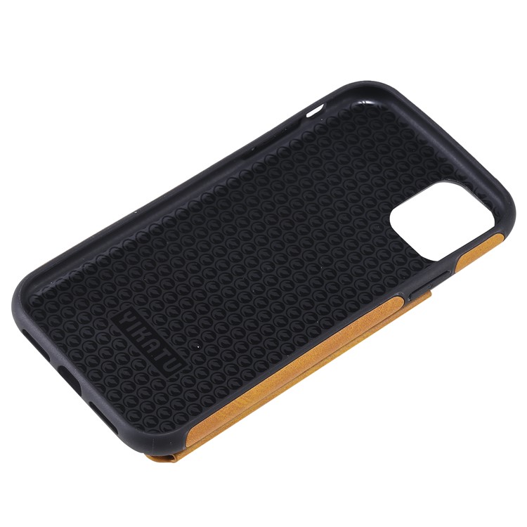 Card Slots PU Leather Coated TPU Cover Phone Case for iPhone 11 6.1-inch - Brown-14