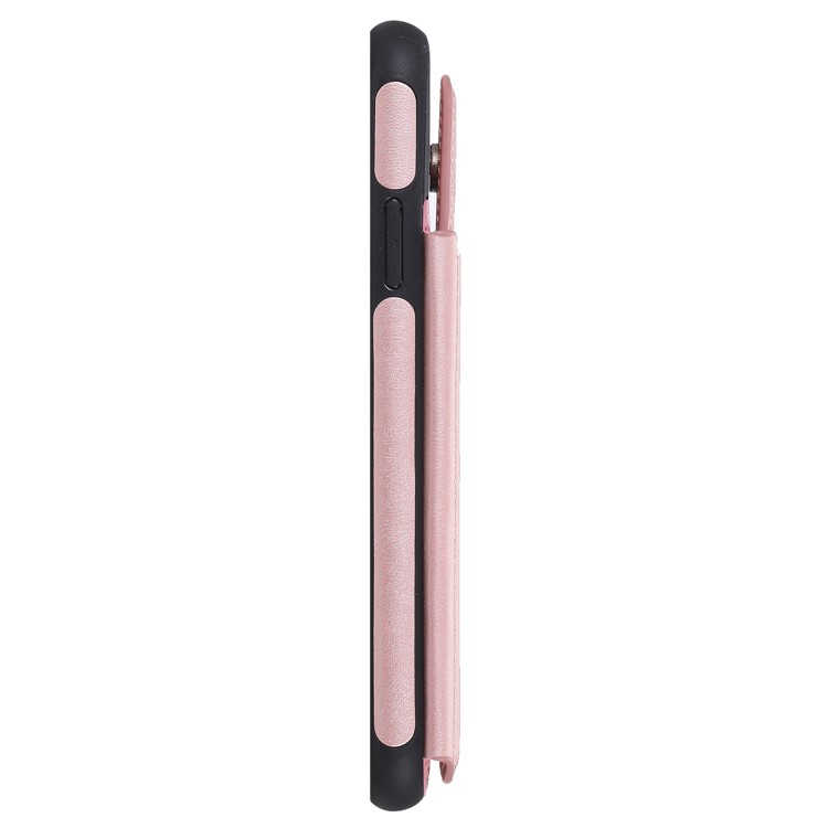 Card Slots PU Leather Coated TPU Cover Phone Case for iPhone 11 6.1-inch - Rose Gold-6