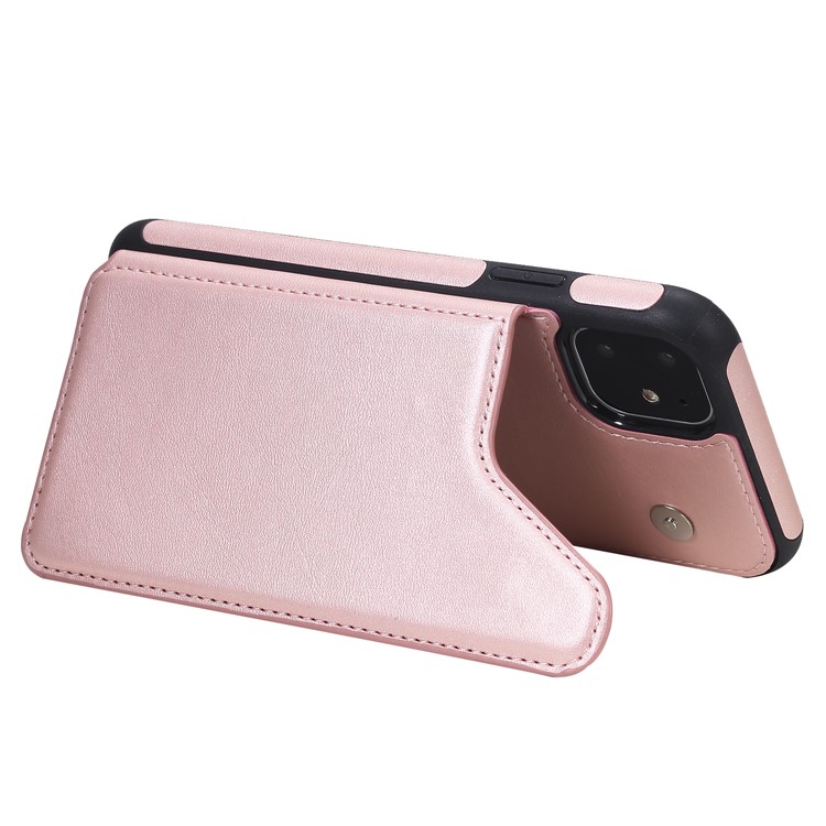 Ranuras de Tarjetas KT Reatro Coole-4-4 PU Recura Cuerta Cubierta de TPU TPU Para Iphone 11 6.1 Pulgadas - Oro Rosa-7