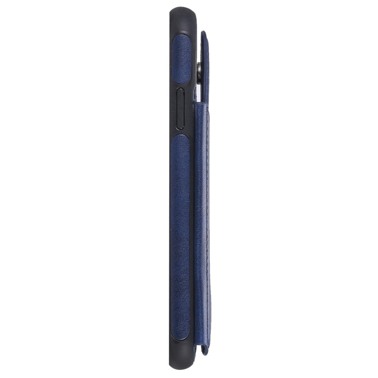 Card Slots PU Leather Coated TPU Cover Phone Case for iPhone 11 6.1-inch - Dark Blue-6