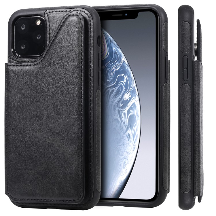 Card Slots PU Leather Coated TPU Cover Phone Case for iPhone 11 Pro 5.8-inch - Black-2