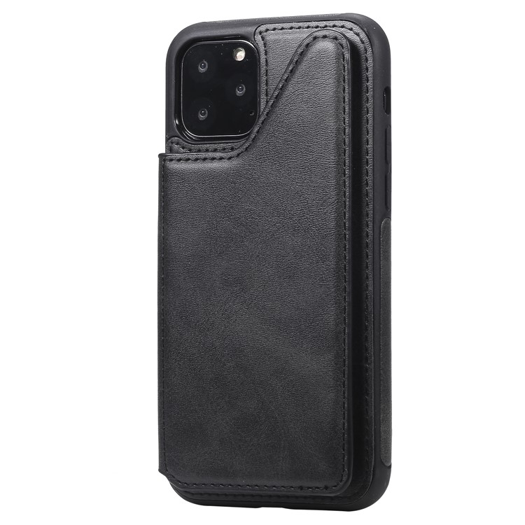 Card Slots PU Leather Coated TPU Cover Phone Case for iPhone 11 Pro 5.8-inch - Black-4