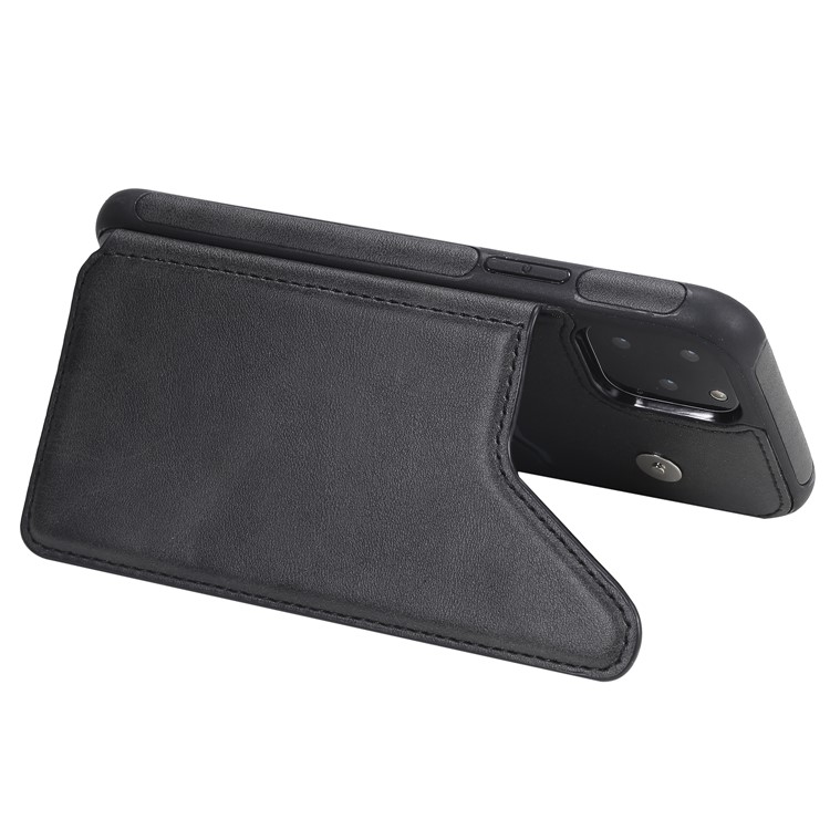 Card Slots PU Leather Coated TPU Cover Phone Case for iPhone 11 Pro 5.8-inch - Black-7