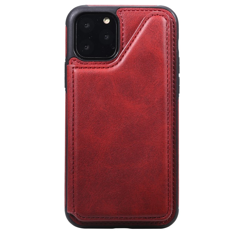 Card Slots PU Leather Coated TPU Cover Phone Case for iPhone 11 Pro 5.8-inch - Red-3