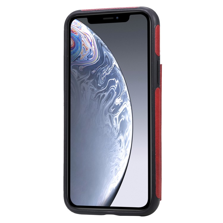 Card Slots PU Leather Coated TPU Cover Phone Case for iPhone 11 Pro 5.8-inch - Red-5