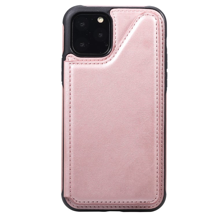 Card Slots PU Leather Coated TPU Cover Phone Case for iPhone 11 Pro 5.8-inch - Rose Gold-3