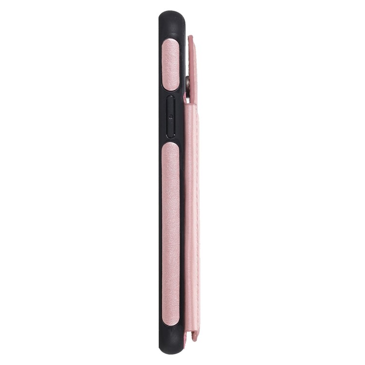Card Slots PU Leather Coated TPU Cover Phone Case for iPhone 11 Pro 5.8-inch - Rose Gold-6