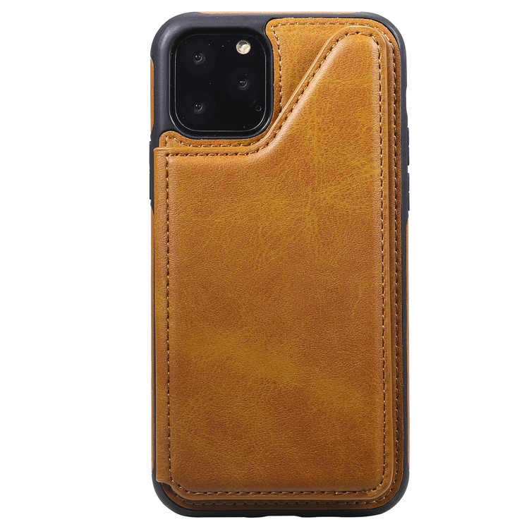 Card Slots PU Leather Coated TPU Cover Phone Case for iPhone 11 Pro 5.8-inch - Brown-3