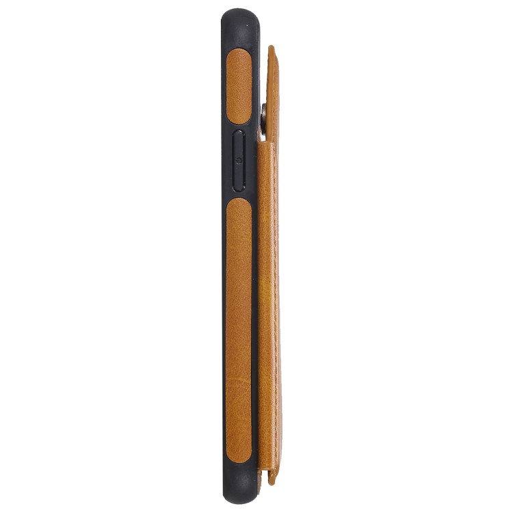 Card Slots PU Leather Coated TPU Cover Phone Case for iPhone 11 Pro 5.8-inch - Brown-6