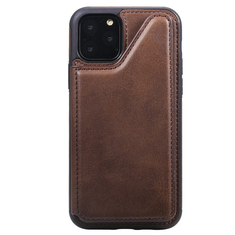 Card Slots PU Leather Coated TPU Cover Phone Case for iPhone 11 Pro 5.8-inch - Coffee-10