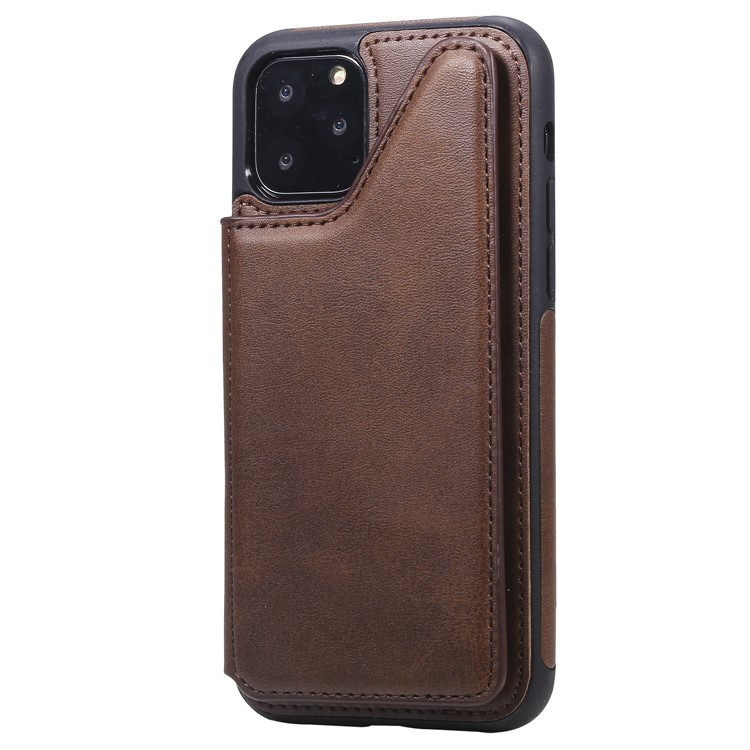 Card Slots PU Leather Coated TPU Cover Phone Case for iPhone 11 Pro 5.8-inch - Coffee-3