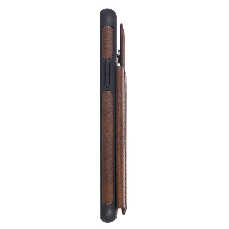 Card Slots PU Leather Coated TPU Cover Phone Case for iPhone 11 Pro 5.8-inch - Coffee-5