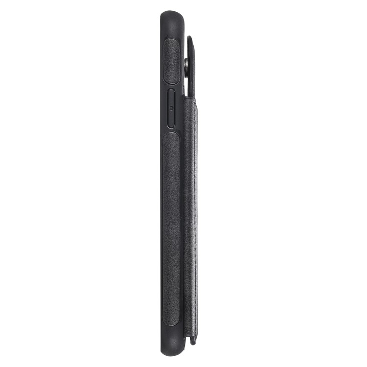 Case de Teléfono TPU Recubierto de Cuero Con Recubrimiento de Cuero KT de Cuero 4 Con Ranuras Para Tarjetas Para Iphone 11 Pro Max 6.5 Pulgadas - Negro