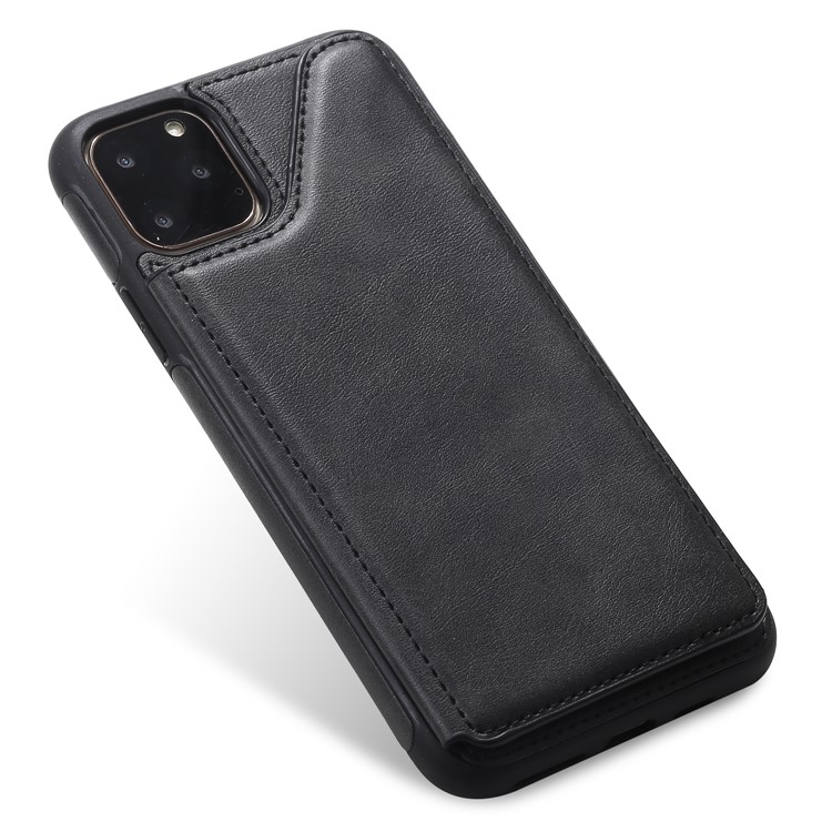 PU Leather Coated TPU Cover Phone Case with Card Slots for iPhone 11 Pro Max 6.5 inch - Black-9