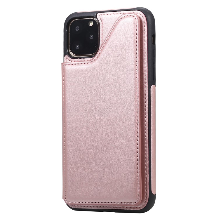 PU Leather Coated TPU Cover Phone Case with Card Slots for iPhone 11 Pro Max 6.5 inch - Rose Gold-3