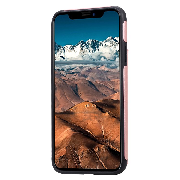 PU Leather Coated TPU Cover Phone Case with Card Slots for iPhone 11 Pro Max 6.5 inch - Rose Gold-4