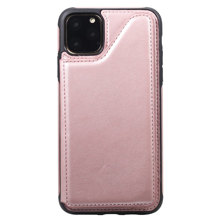PU Leather Coated TPU Cover Phone Case with Card Slots for iPhone 11 Pro Max 6.5 inch - Rose Gold-5