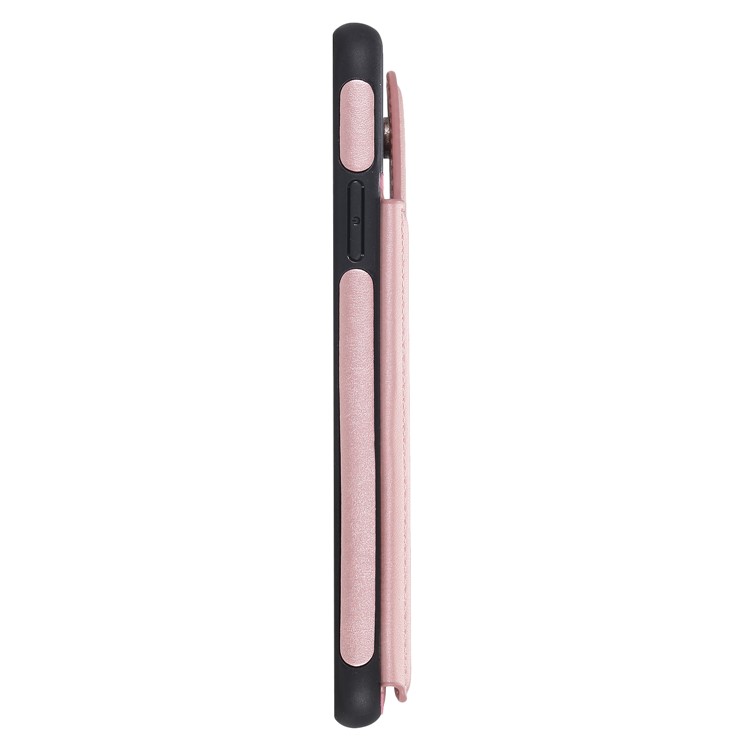 PU Leather Coated TPU Cover Phone Case with Card Slots for iPhone 11 Pro Max 6.5 inch - Rose Gold-6