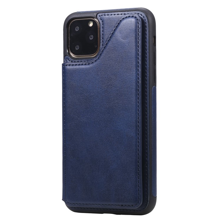 PU Leather Coated TPU Cover Phone Case with Card Slots for iPhone 11 Pro Max 6.5 inch - Dark Blue-3