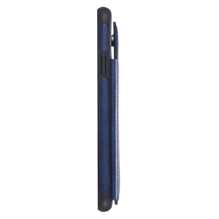PU Leather Coated TPU Cover Phone Case with Card Slots for iPhone 11 Pro Max 6.5 inch - Dark Blue-6