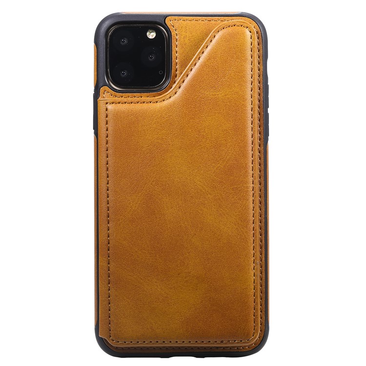 PU Leather Coated TPU Cover Phone Case with Card Slots for iPhone 11 Pro Max 6.5 inch - Brown-5