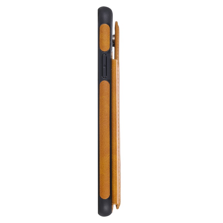 PU Leather Coated TPU Cover Phone Case with Card Slots for iPhone 11 Pro Max 6.5 inch - Brown-6