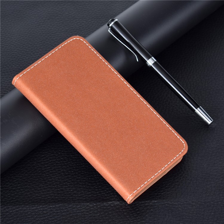 Auto-absorbed Card Slots Leather Stand Case for iPhone 11 Pro Max 6.5 inch - Brown-9
