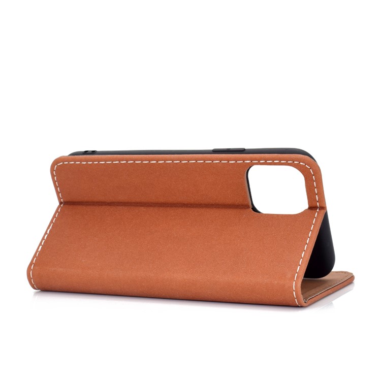 Auto-absorbiert Lederstandkartenfächer Fall Für Iphone 11 Pro 5,8 Zoll - Braun-5