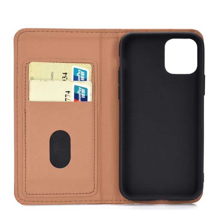 Auto-absorbed Card Slots Leather Stand Phone Case for iPhone 11 6.1 inch - Black-6