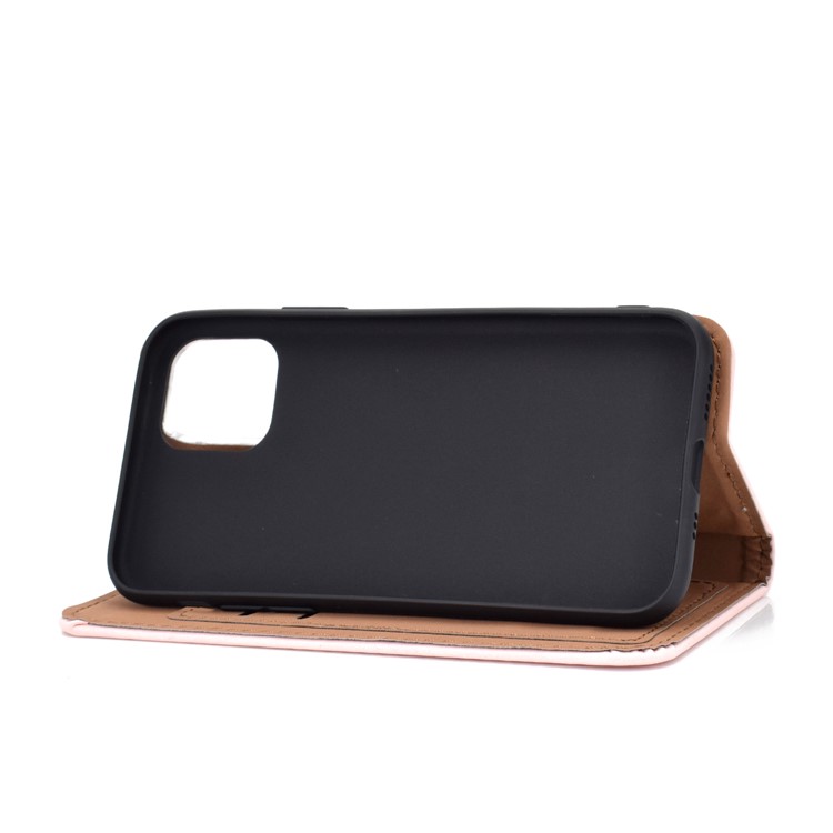 Auto-absorbed Card Slots Leather Stand Phone Case for iPhone 11 6.1 inch - Pink-4