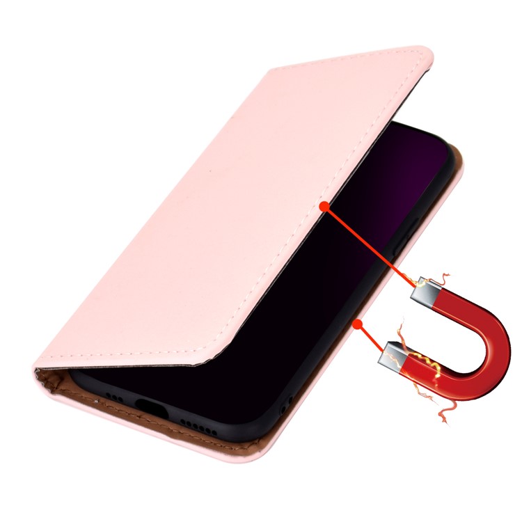 Auto-absorbed Card Slots Leather Stand Phone Case for iPhone 11 6.1 inch - Pink-6