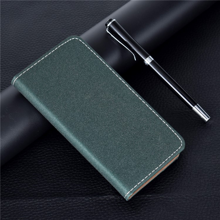Auto-absorbed Card Slots Leather Stand Phone Case for iPhone 11 6.1 inch - Dark Green-10