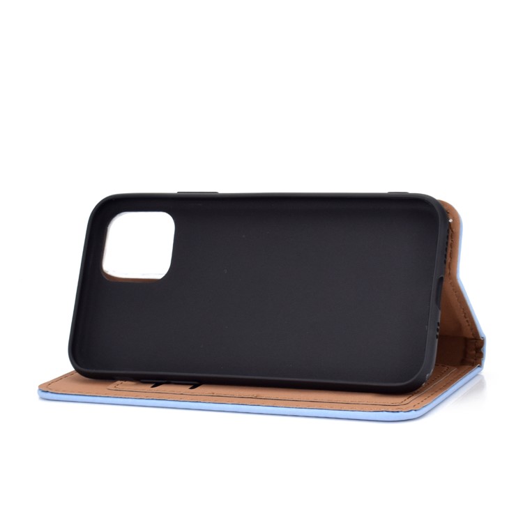 Auto-absorbed Card Slots Leather Stand Phone Case for iPhone 11 6.1 inch - Baby Blue-4