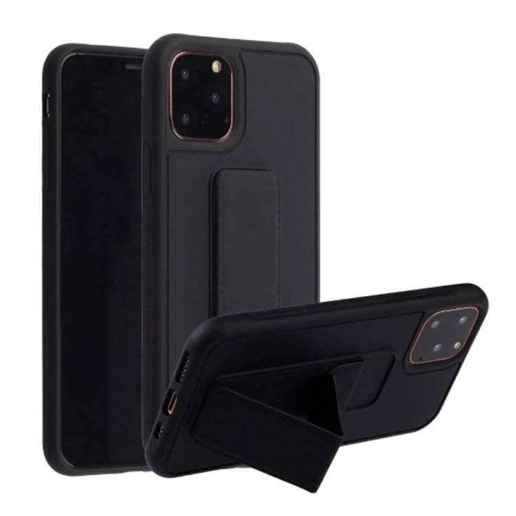 Pure Color Multi-function TPU+PC Cell Casing for iPhone 11 6.1 inch - Black-1
