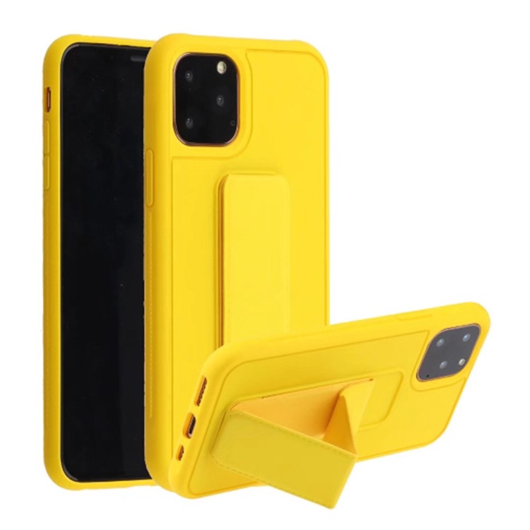Pure Color Multi-function TPU+PC Cell Casing for iPhone 11 6.1 inch - Yellow-1