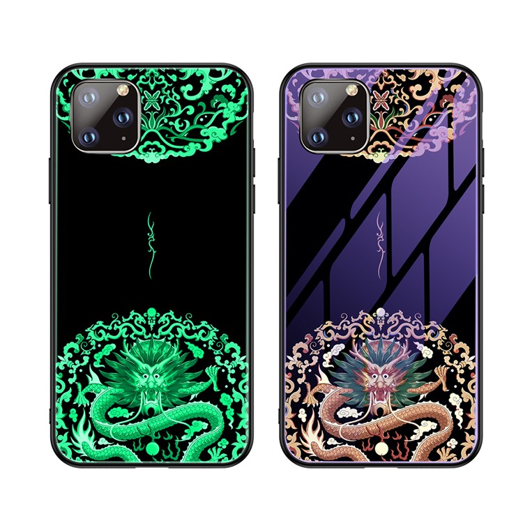 Luminous Tempered Glass PC + TPU Phone Cover for iPhone 11 Pro 5.8-inch - Dragon