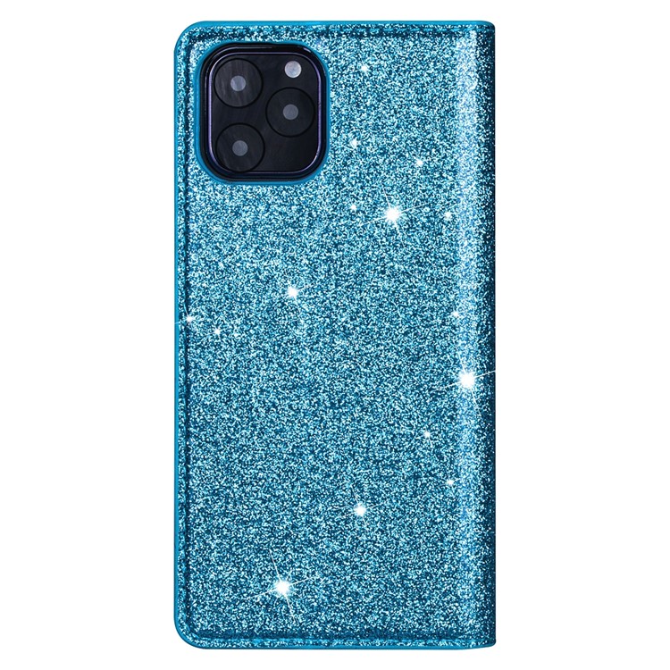 Flash Powder Stand Leather Card Holder Case for iPhone 11 Pro Max 6.5 inch - Sky Blue-3