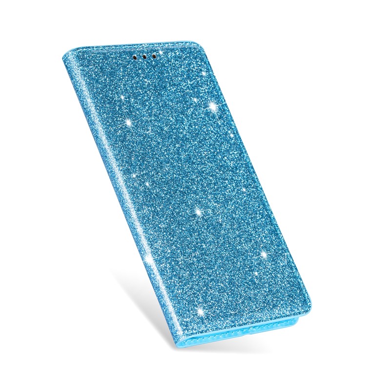 Flash Powder Stand Leather Card Holder Case for iPhone 11 Pro Max 6.5 inch - Sky Blue-6