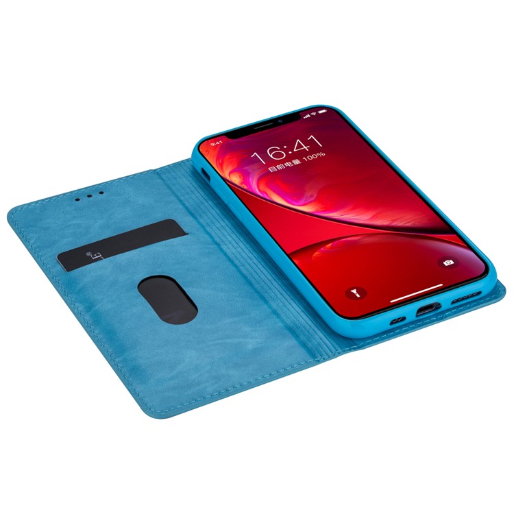 Flash Powder Stand Leather Card Holder Case for iPhone 11 Pro Max 6.5 inch - Sky Blue-8