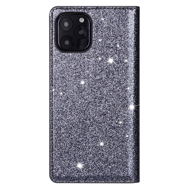 Flash Powder Leather Stand Case with Card Slot for iPhone 11 Pro 5.8 inch - Grey-3