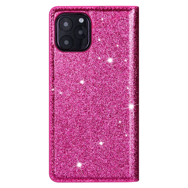 Flash Powder Leather Stand Case with Card Slot for iPhone 11 Pro 5.8 inch - Rose-3