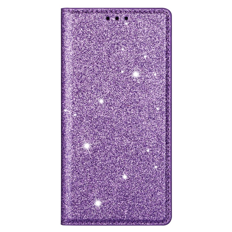 Flash Powder Leather Stand Case with Card Slot for iPhone 11 Pro 5.8 inch - Purple-2