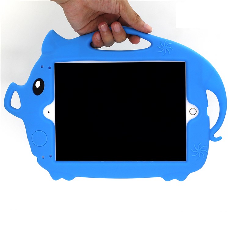 Kids Fun Cartoon Pig Silicone Tablet Casing for iPad 9.7-inch (2018) (2017)/Air (2013)/Air 2 - Dark Blue-10
