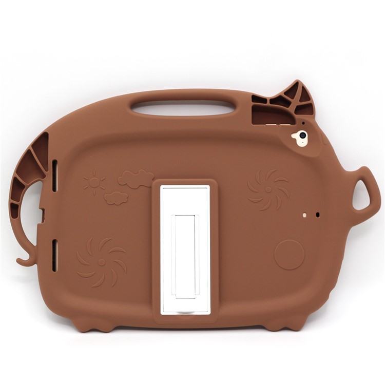 Kids Fun Cartoon Pig Silicone Tablet Casing for iPad 9.7-inch (2018) (2017)/Air (2013)/Air 2 - Brown-3