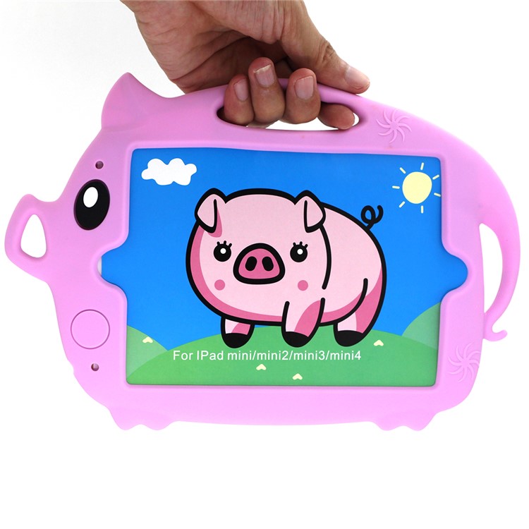 Kids Fun Cartoon Pig Silicone Tablet Shell for iPad mini (2019) 7.9 inch/mini 4 3 2 1 - Pink-9