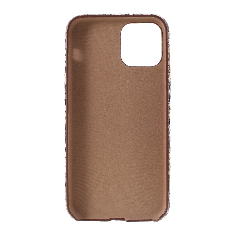 Snake Texture PU Leather Coated Hard PC Phone Case for iPhone 11 Pro 5.8 inch (2019) - Brown-3